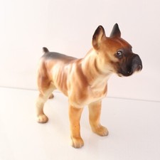 Vintage Japan Porcelain Boxer Dog Figuring 5" Tall X 7"
