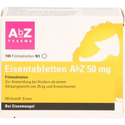 ABZ PHARMA GMBH EISENTABLETTEN AbZ 50 mg Filmtabletten 100 St PZN06683738