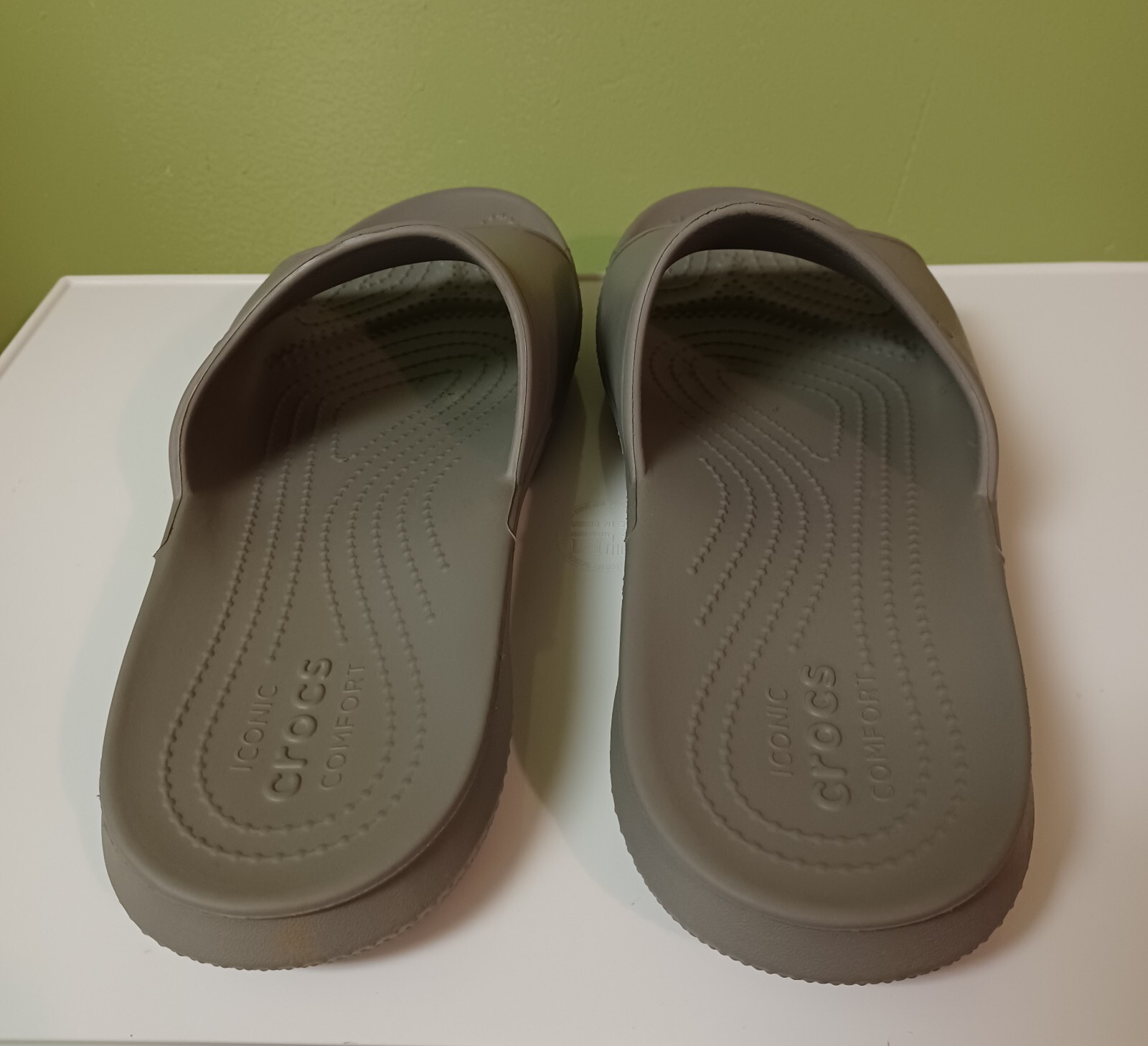 Crocs Women's Gray Sloane Iconic Comfort Slide Slip O… Gem