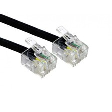 1m RJ11 to RJ11 Modem Cable - Black - ADSL DSL FTTC Lead for use with BT SKY