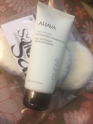 AHAVA Time to Clear Refreshing Cleansing Gel + SAIE Reusable Beauty Rounds NEW!