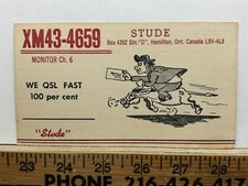 1970s 1980s Hamilton Ontario Canada Stude XM43-4659 Vintage QSL Radio Card