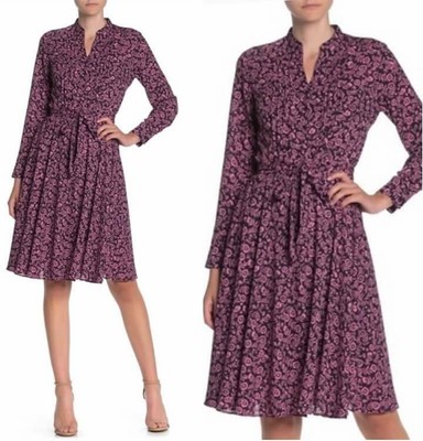 dusty pink and navy blue dress