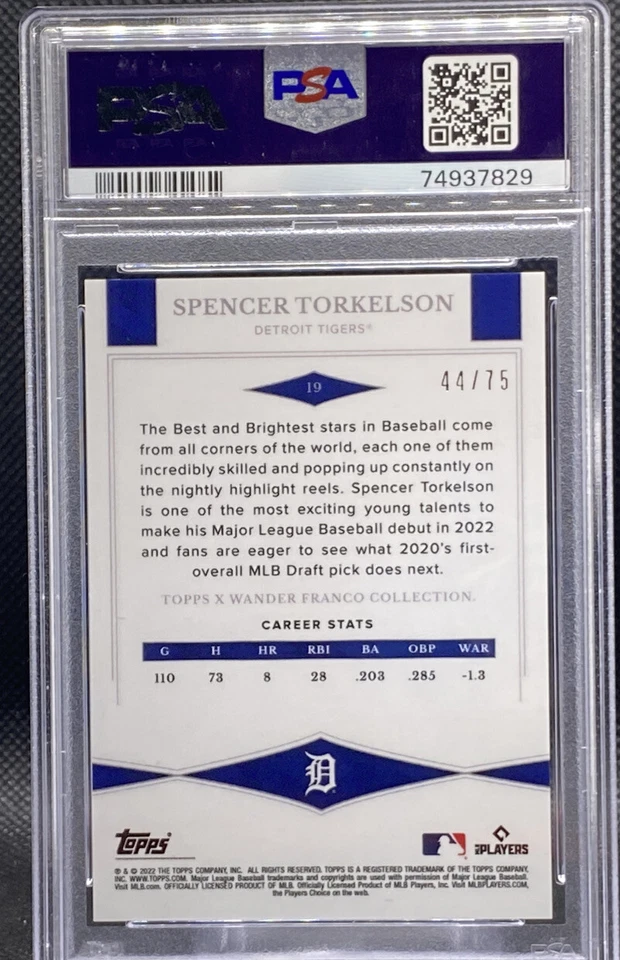 🔥 2022 Topps X Wander Franco Light Blue #19 Spencer Torkelson RC /75 PSA 10 🔥 - Image 2 of 2