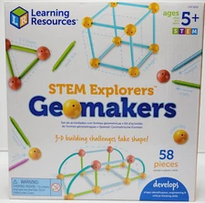 Learning Resources STEM Explorers Geomakers 3D Building 58 Pcs Ages 5+ Toy 9293