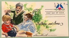 Wild Horse Cachets HP Fathers And Sons #12/50 FDOI 1990 Love Stamp Sc 2440