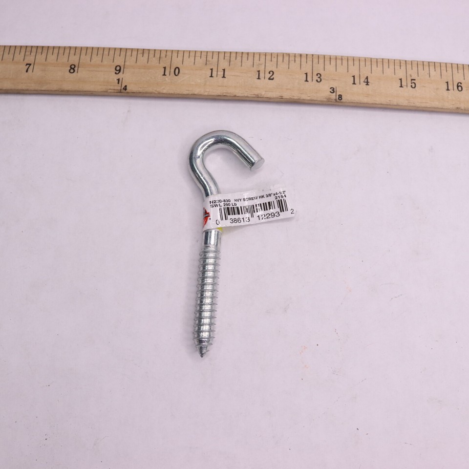 3/8 in. X 4-7/8 in. Screw Hook Zinc Plated Finish. - H581046961