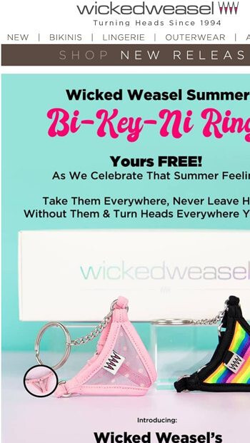 Wicked Weasel Bi-Key-Ni Ring - Leopard - bikini micro thong keychain ...