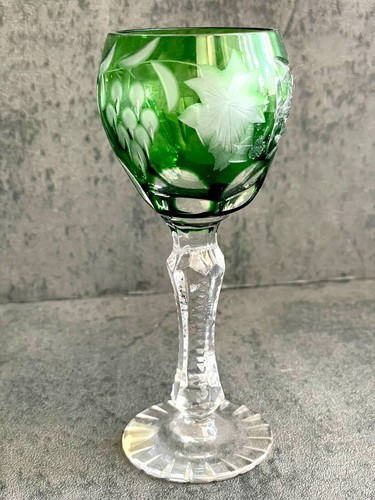 5-pc West Germany Anna Hutte Hand schliff 24% PbO Crystal Tall Hock Wine Glasses - Picture 6 of 9