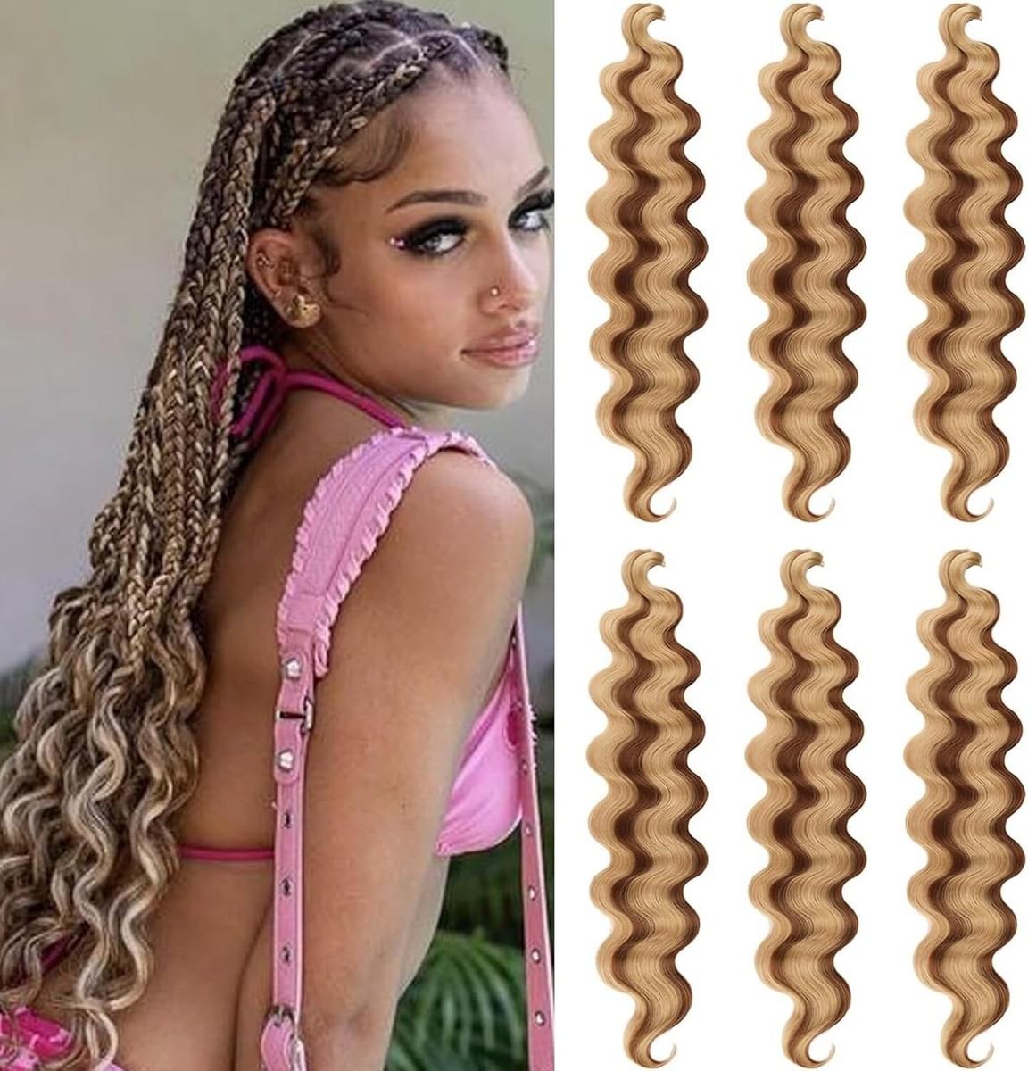 Body Wave Braiding Hair, Packs, 24 Inch (61 cm) Pre-Pressioned