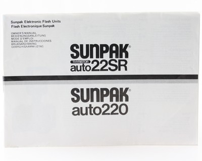 Bedienungsanleitung Sunpak auto 22SR 22 SR thyristor Instructions