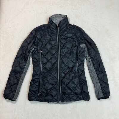 Lululemon Women's 4 Puffer Jacket Black Quilted Reversible Down For A Run