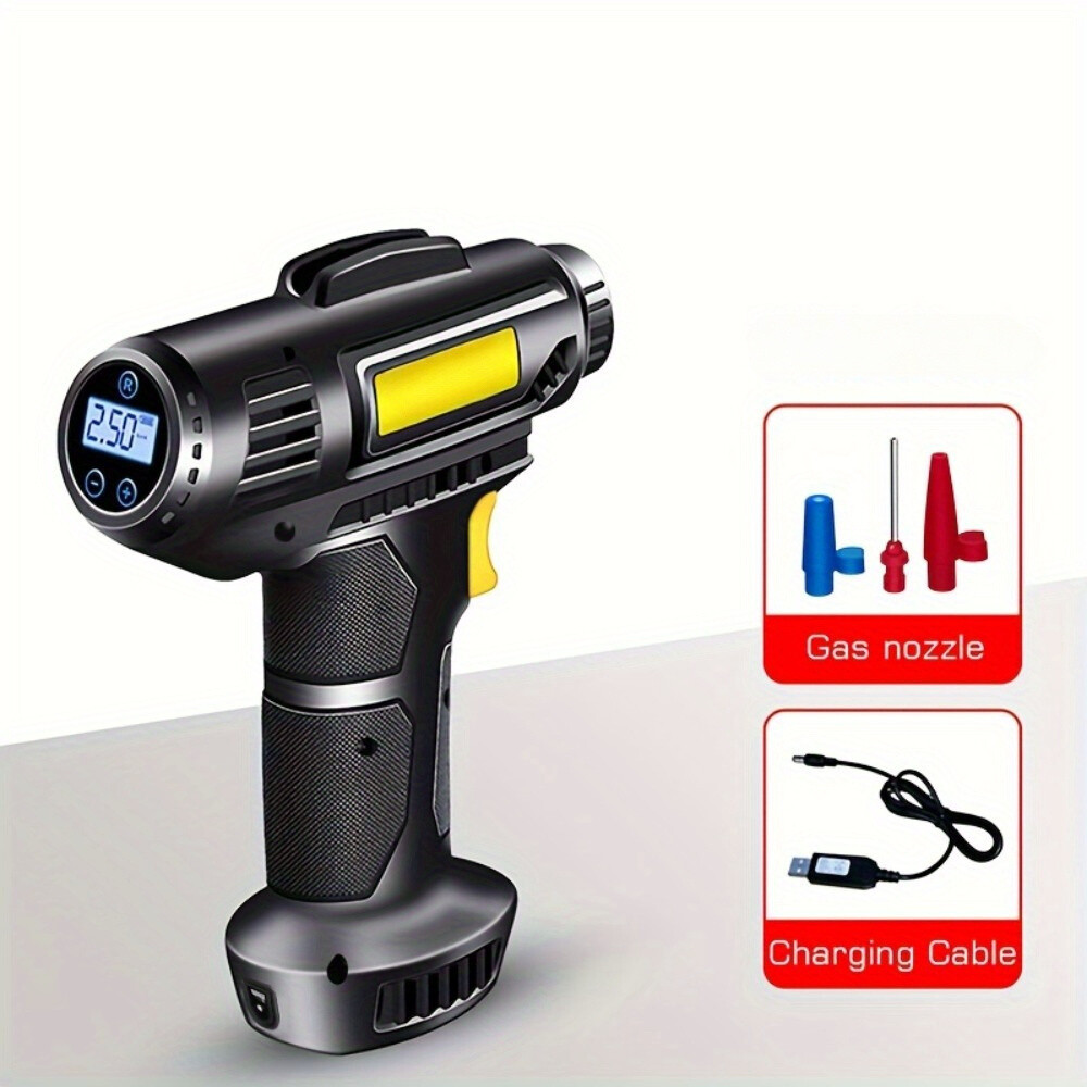 120W Cordless Tire Pump with 150PSI Gauge for Cars and Bikes