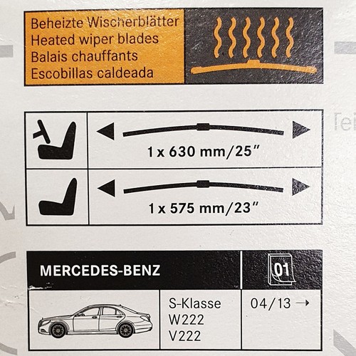 Genuine Mercedes-Benz S Class Heated Front Wiper Blades 222 A2228201245 - Picture 2 of 8
