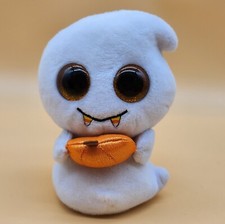 Peluche Ty Beanie Babies Scream Big Eyes Fantasma Blanco Halloween Calabaza