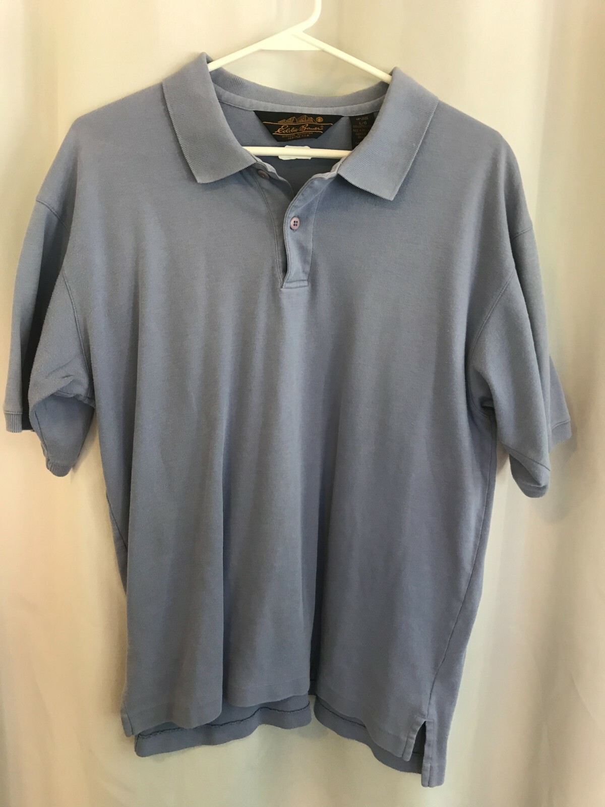 Vintage Eddie Bauer Colorful Polo Button Up Shirt Men’s L Periwinkle Purple
