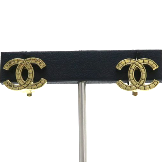 【レオン】CHANEL CCロゴ ピアス 片耳用 シャネル CHANEL ピアス ココマーク CCマーク ゴールド ピンク