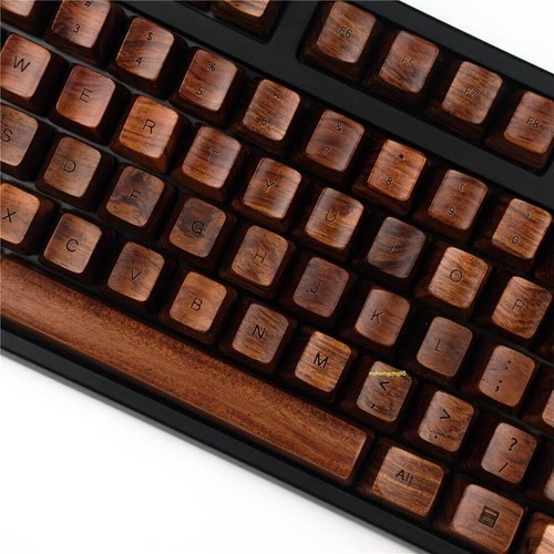 Rosewood Wooden OEM Cross Shaft Keycaps for 60/87/108 Mechanical Keyboard Keypad - Picture 12 of 26