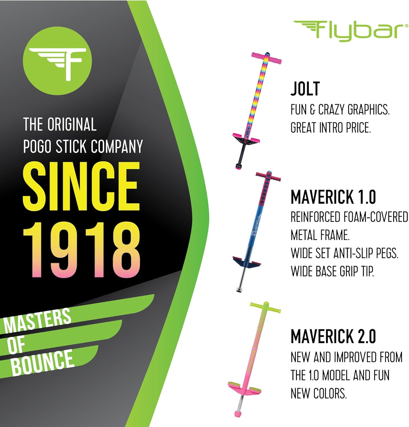 Maverick Pogo Stick for Kids Ages 5+, 40 to 80 Pounds, Perfect for Beginners, Ea