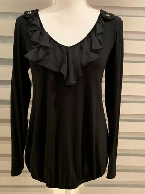blouse women 'Roccobarocco',Fashion ,size 8 ,black .Made in Italy
