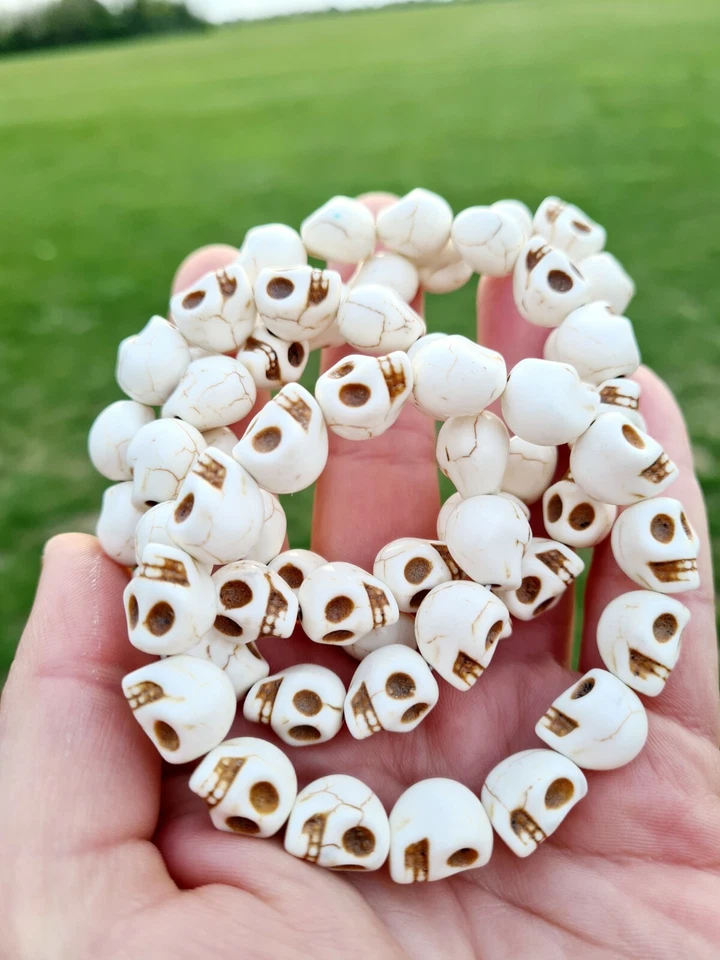 Scull Bracelet Synthetic dyed Turquoise, Witch, Wizard Bracelet, all sizes,... - Image 3 of 4