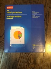 Staples Clear Sheet Protectors Letter Size New Box of 100