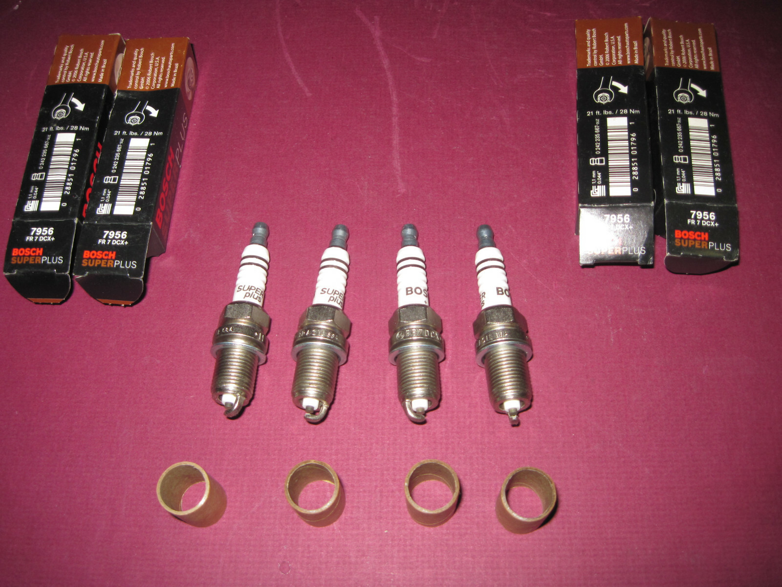 Bosch Super Plus 7956 Spark Plugs FR7DCX  Lot of 4