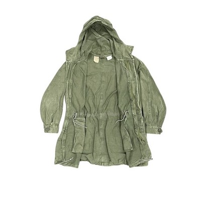 Vintage French Army M-64 Olive Green Cotton Parka Military Jacket