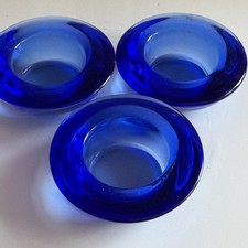 3 Cobalt Blue Tea light Candle Holders