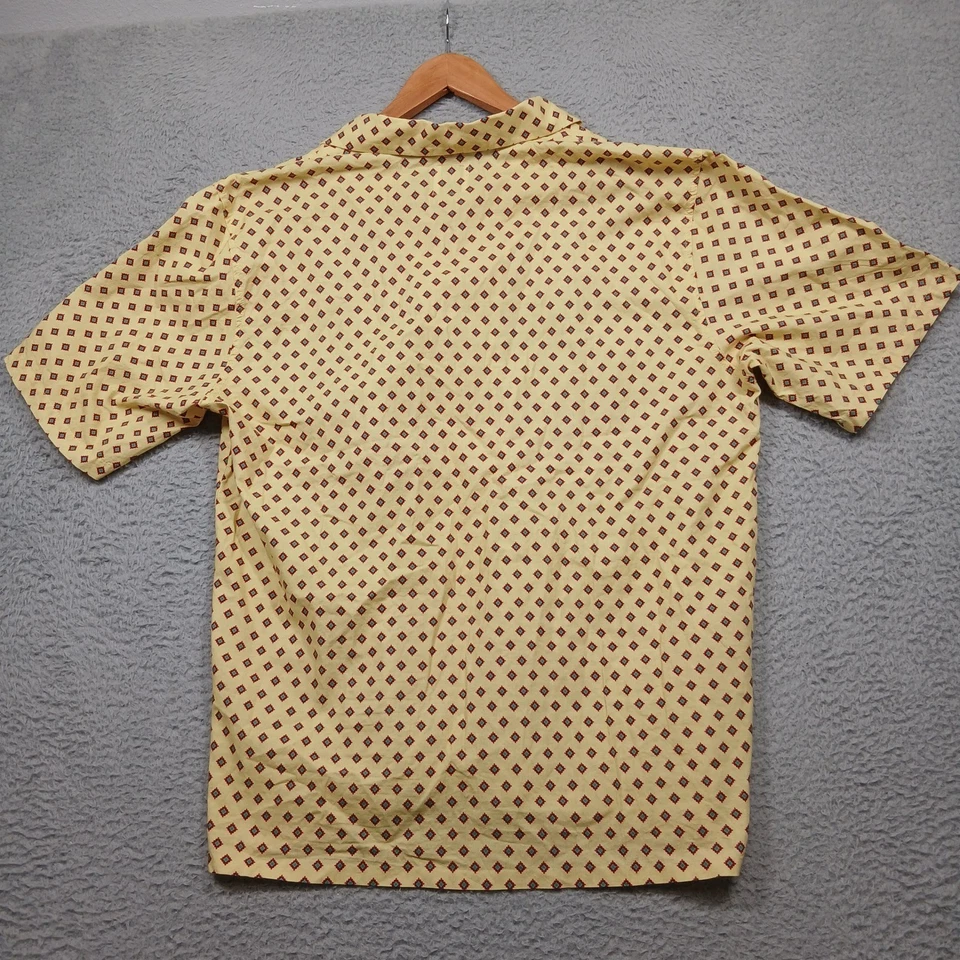 Мужская рубашка с воротником Zara Camp L желтый геометрический принт короткий рукав - Изображение 3 из 4
