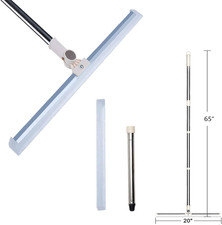 Floor Squeegee Silicone Blade Long Handle of 65'' for Window Cleaning Shower Squ
