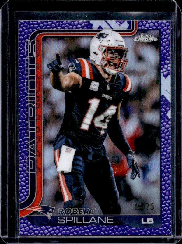 2025 Topps Chrome Robert Spillane Football Leather Purple Refractor #/75