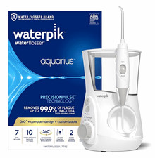 Waterpik Aquarius Water Flosser White, 360  Tip Rotation, 10 Settings, Tips