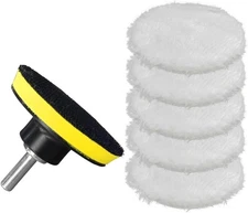 7Pcs 3Inch 80mm Wool Polishing Buffing Pad Car Polisher Buffer Drill Attachment