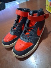 Nike Court Borough Mid 2 Youth US CD7783-003 Red Black Sneaker Shoes High Top