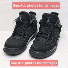 Nike Air Jordan 4 Retro GS Black Cat 2019 Youth Size 6Y 408452-010 Women's 7.5 