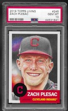 2019 Topps Living Set # 245 ZACH PLESAC Rookie GEM MINT PSA 10 Cleveland Indians