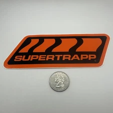 RARE Vintage Supertrapp Mufflers Sticker Racing Motorcycle Orange Decal 2.25x 6"