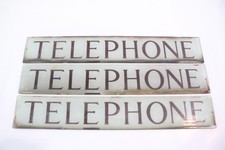 Glass Telephone Signs From British Phone Box x 3
