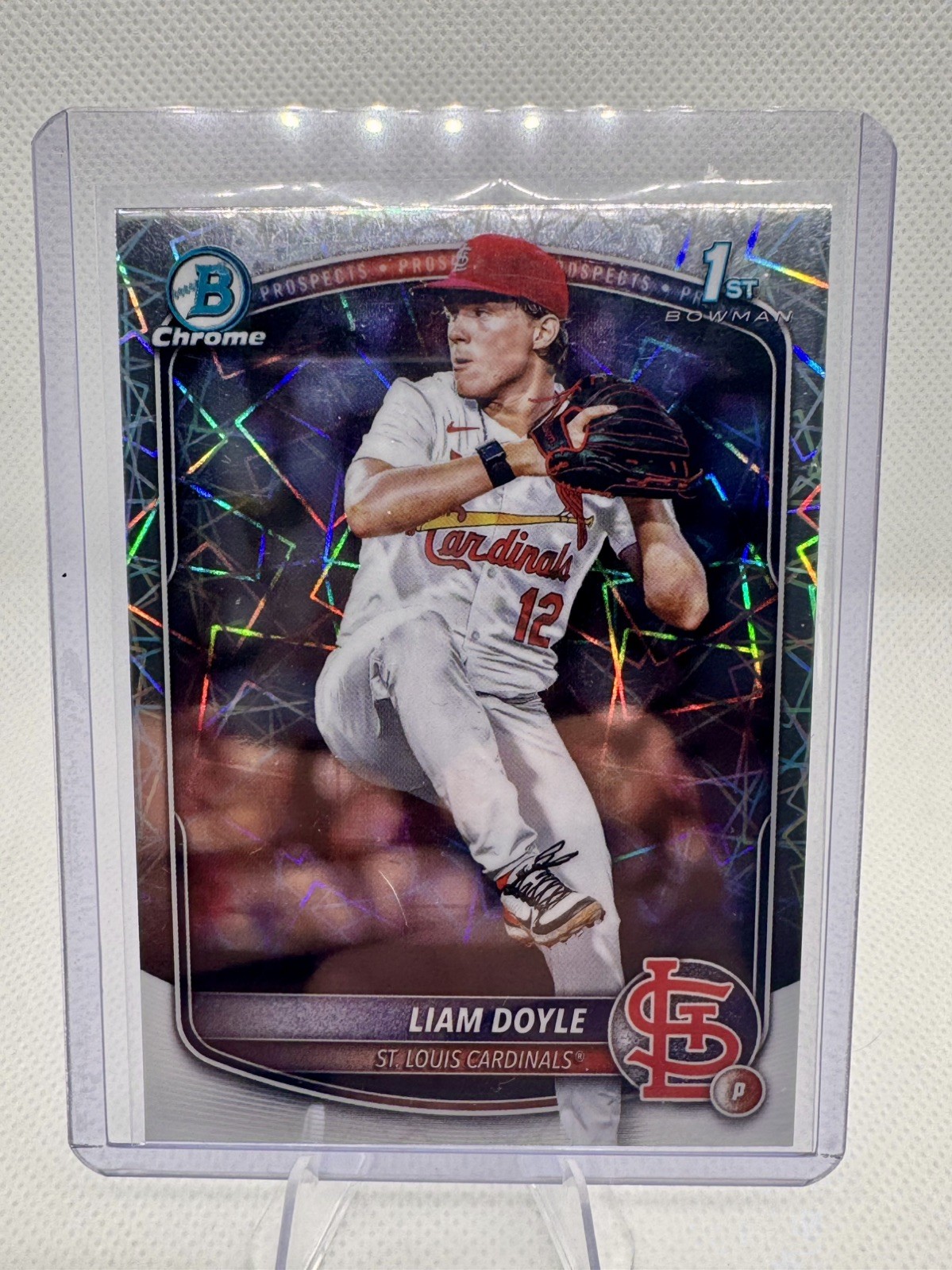 2025 Bowman Draft Chrome Laser Refractor #BDC-12 Liam Doyle St. Louis Cardinals