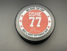 TJ OSHIE RARE Capitals 2018 Stanley Cup WE HAVE THE CUP Puck MEET & GREET #77