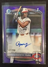 2025 Bowman Draft Quentin Young Purple Auto /250 1st Bowman #CPA-QY Twins (AU)