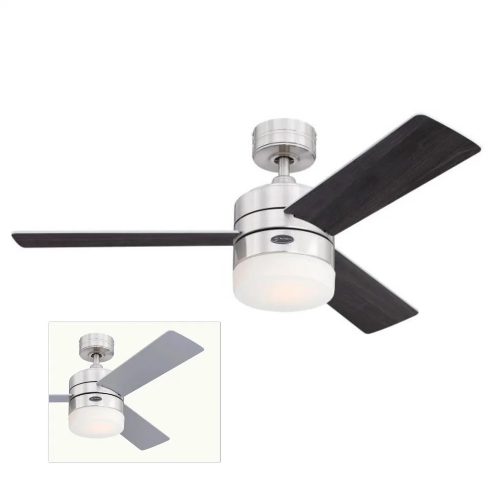 Ceiling Fan Silver Alta Vista LED Satin Chrome Or Wengue 1.05m Westinghouse