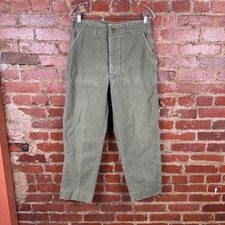 Vintage OG-107 Baker Pants Size 30x28 Green Military Sateen Trousers Type 1 60s