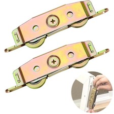 2pcs Heavy Duty Sliding Door Rollers, Steel Ball Bearing Patio Door Wheels, H...