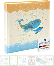 Goldbuch 15 395 Babyalbum Blue Whale, Babybuch 30 X 31 X 4 Cm, Fotoalbum Mit 58