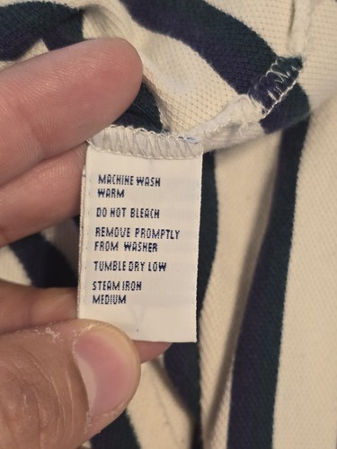 Polo Ralph Lauren Rugby Shirt Large, Long Sleeve, 90s/Y2k Vintage White Striped by Ralph Lauren, Size L, $28 - Photo 8