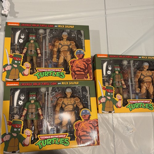 NECA Teenage Mutant Ninja Turtles - Crooked Ninja Turtle Gang & Rock Soldier 7in Action Figures Set