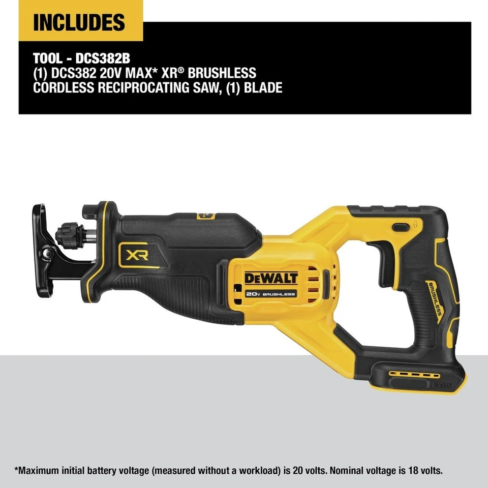 DEWALT DCS382BR 20V MAX XR Reciprocating Saw (Tool Only) Certified Refurbished - Image 2 of 4