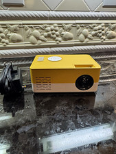 Mini LCD Projector Yellow/White HDMI USB AV DC In Power 12V 1.5A